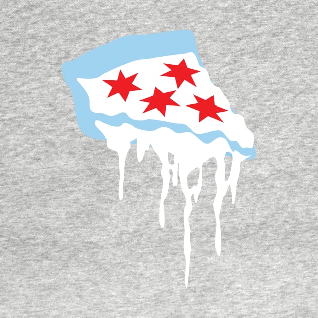 Chicago Flag as Pizza by KatieWalshArt